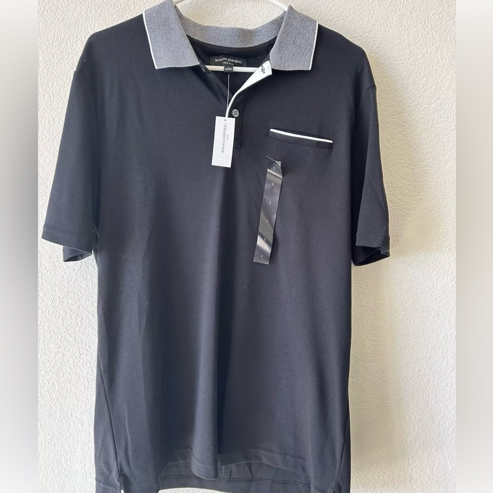 NWT Men’s Banana Republic Dress Polo L Black